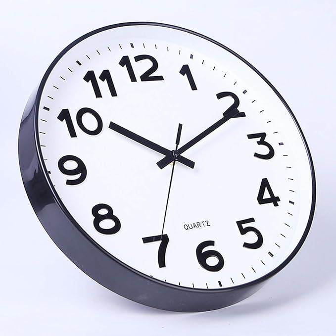 Foraineam 2 Pieces 12-Inch Wall Clock Silent Non Ticking Battery Operated