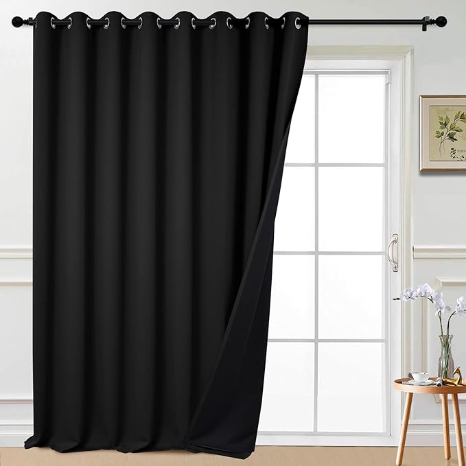 Yakamok 100% Blackout Thermal Insulated Grommet Curtains, Noise Reducing