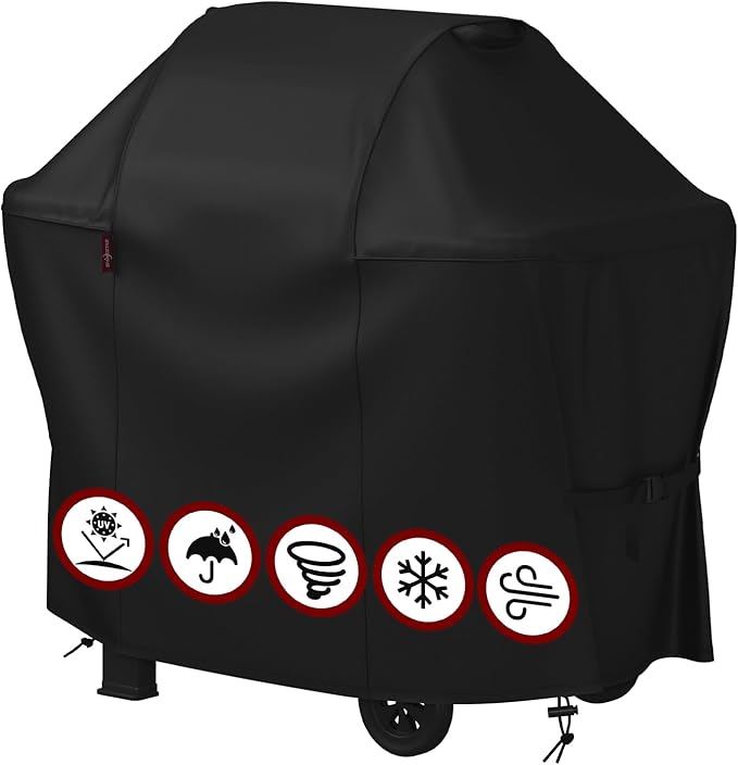 SHINESTAR 48 Inch Grill Cover for Weber Spirit II 200 Series, Heavy Duty Oxford Fabric BBQ Cover Waterproof UV Protection, Windproof with Adjustable Magic Tape Straps