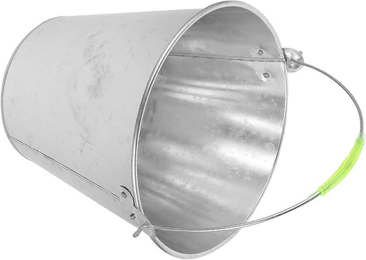 BESTYASH Metal Water Bucket 8l Thick Metal Round Bucket Portable Water Container for Household Cleaning and Farm Use