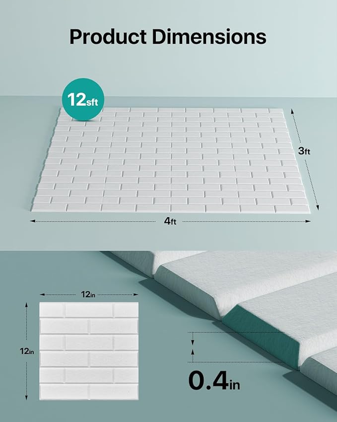 Soundsbay Acoustic Panels Self Adhesive, 12 Pack High Density Sound Proof Foam
