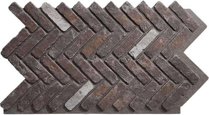 EverStone Herringbone Faux Brick Panel, 46 1/2"W x 25 1/4"H x 1"D, French