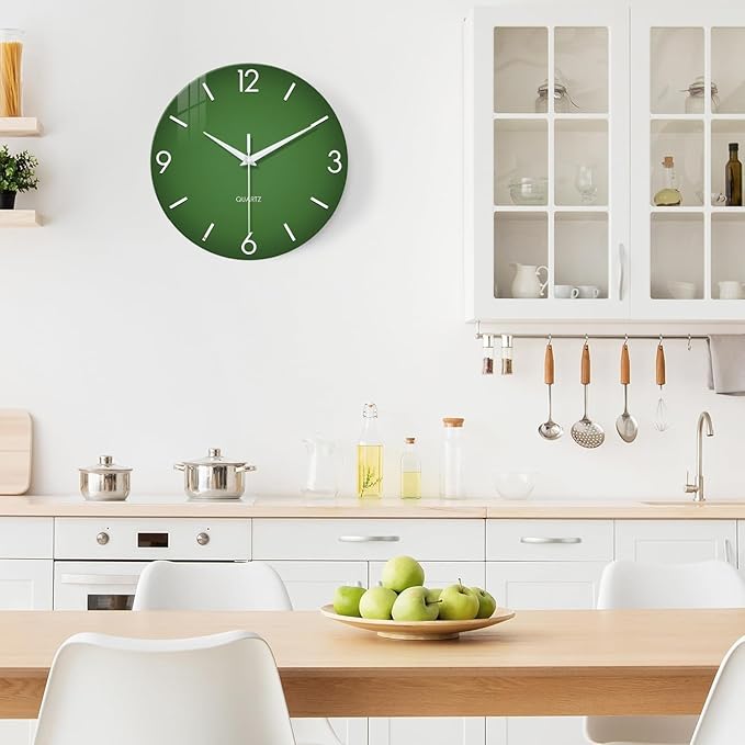 XFM Modern Simple Wall Clocks Battery Operated 20 Inch Large Green Analog Wall