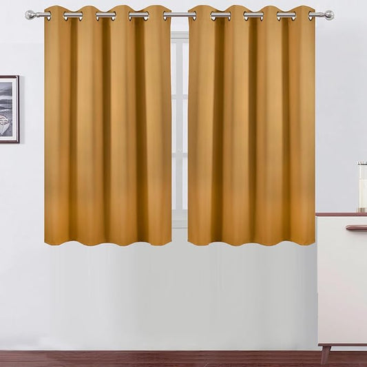 LEMOMO Mustard Yellow Thermal Blackout Curtains/52 x 45 Inch/Set of 2 Panels