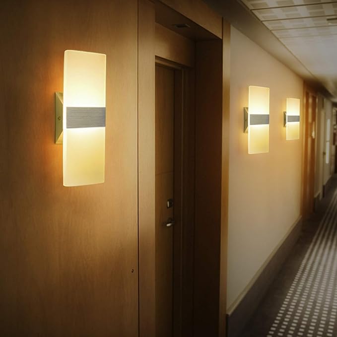 ChangM Modern Wall Sconce 12W, Acrylic Material Hardwired Wall Mounted Wall