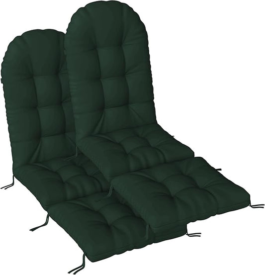 Adirondack Chair Cushion with Ottoman, Folding Adjustable Adirondack Seat Cushions, Waterproof Adirondack Patio Chair Pads for Garden, Deck, or Poolside, Small-Dark Green-2