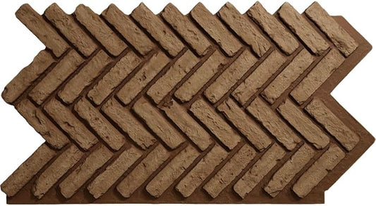 EverStone Herringbone Faux Brick Panel, 46 1/2"W x 25 1/4"H x 1"D, Terracotta