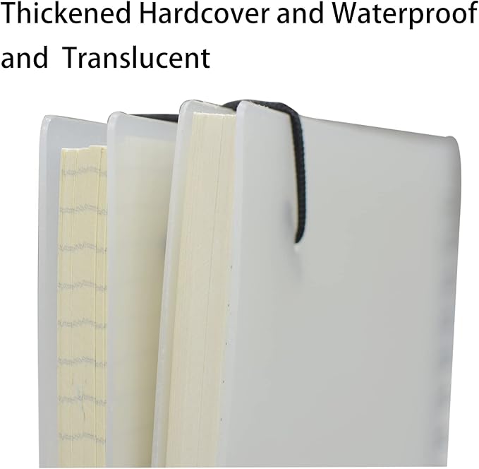 Yansanido Spiral Notebook, 4 Pcs 10.1 Inch x 7.6 Inch B5 Thick Plastic Translucent Frosting Hardcover Dot Paper 80 Sheets -160 Pages Journals for Study and Notes (B5 7.3"X 10"-Dot Grid 4pcs)