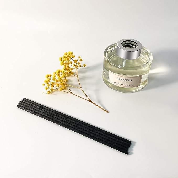 LEAMERR Reed Diffuser Sets Home Fragrance Essential Oil Diffuser Blue Bellflower Scent- 7 oz (210 ml) Fragrance Oil Diffuser for Bedroom Bathroom Home Décor Includes Reed Diffuser Sticks Scented Oils