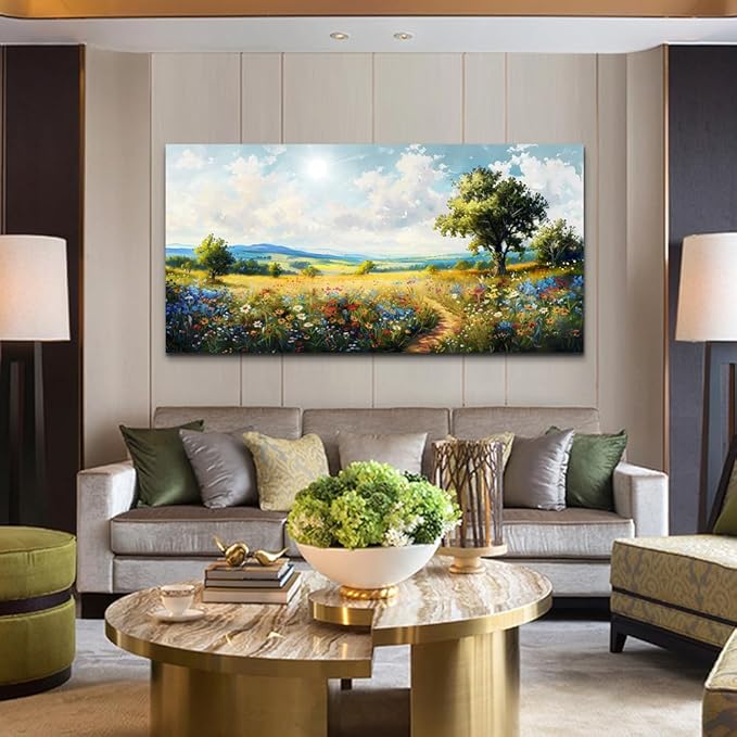hyidecorart Nature Field Scenery Abstract Painting Large Wall Art