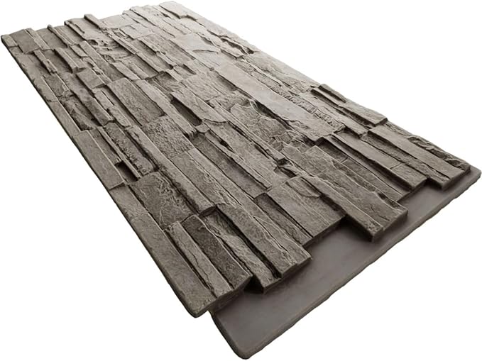 EverStone Cascade Faux Stone Panel, 48 5/8"W x 24 3/4"H x 1 1/4"D, Desert Sand