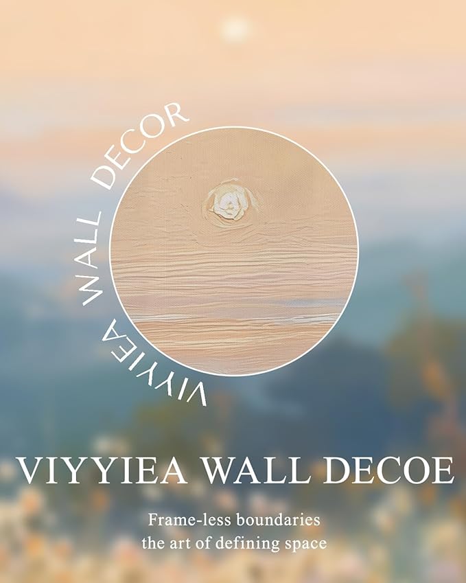 VIYYIEA Extra Large Size Canvas Wall Art, 36x54 Inch Sunset Mountain Valley with Wildflowers Scroll Painting, Oversized Landscape Wall Hanging for Living Room, Bedroom, or Cabin Decor