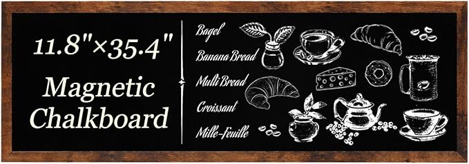 Magnetic Chalkboard for Wall, Long Chalk Board, Wall Hanging Menu for Restaurant