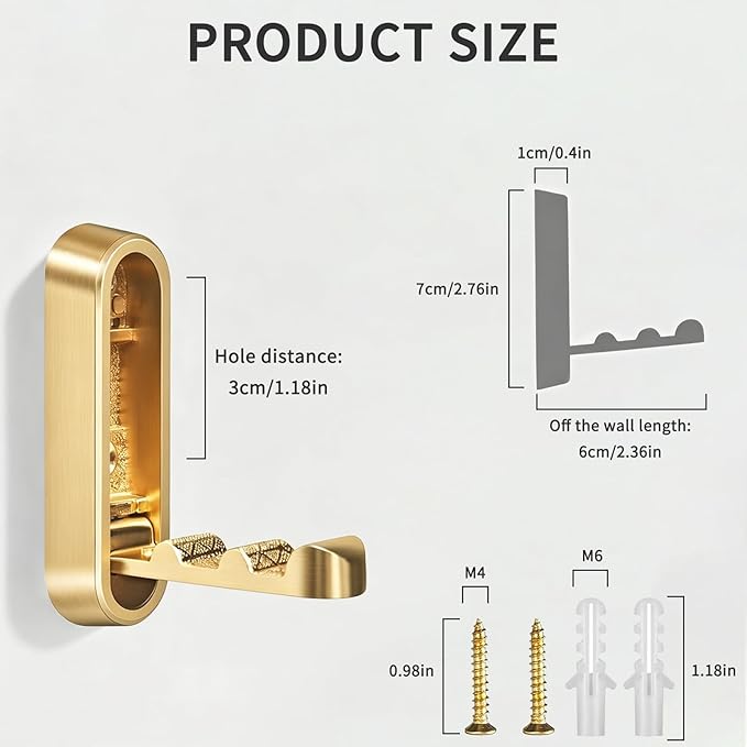 6PCS Foldable Wall Hooks, Zinc Alloy Flip Down Hooks, Retractable Wall Hooks