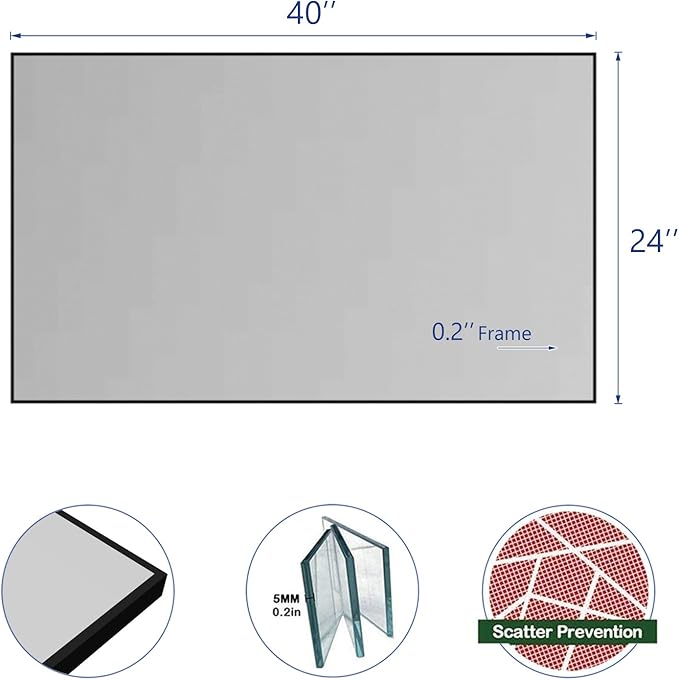 Modern Simple Black Frame 40x24Inch Mirror