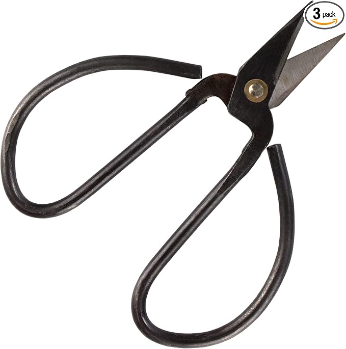 BambooMN 5.1" Heavy Duty Bonsai Forged Sharp Scissors - 3 Pieces