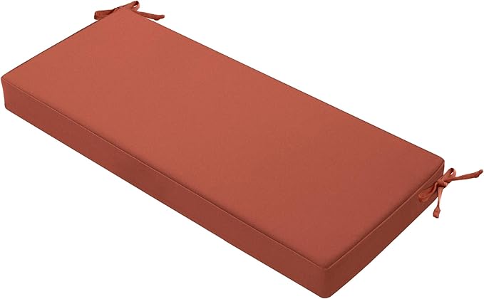 Favoyard Outdoor Bench Cushion 59 x 18 Inch Waterproof Patio Furniture Cushions 3-Year Color Fastness Garden Sofa Settee Couch Swing Pads with Handle and Attach Ties, Spice