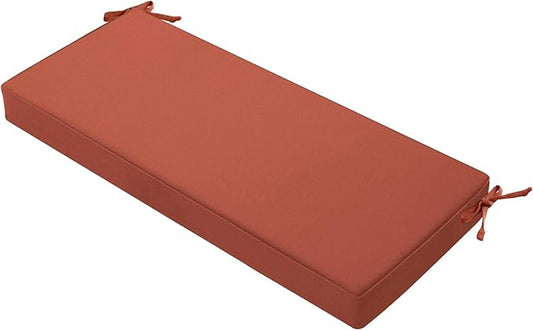 Favoyard Outdoor Bench Cushion 42 x 18 Inch Waterproof Patio Furniture Cushions 3-Year Color Fastness Garden Sofa Settee Couch Swing Pads with Handle and Attach Ties, Spice