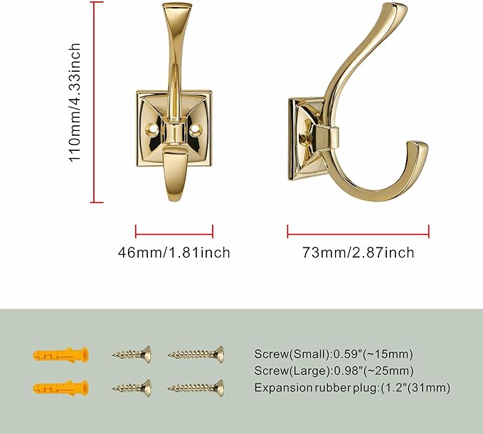 TUNNY 5 Pack Antique Design Wall Hanging Coat Hooks