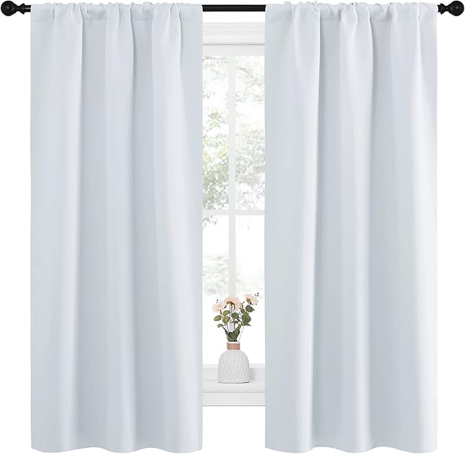 NICETOWN Greyish White Window Curtain Panels