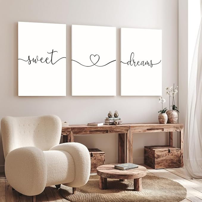 GUBIYU Sweet Dreams Wall Art Above Bed
