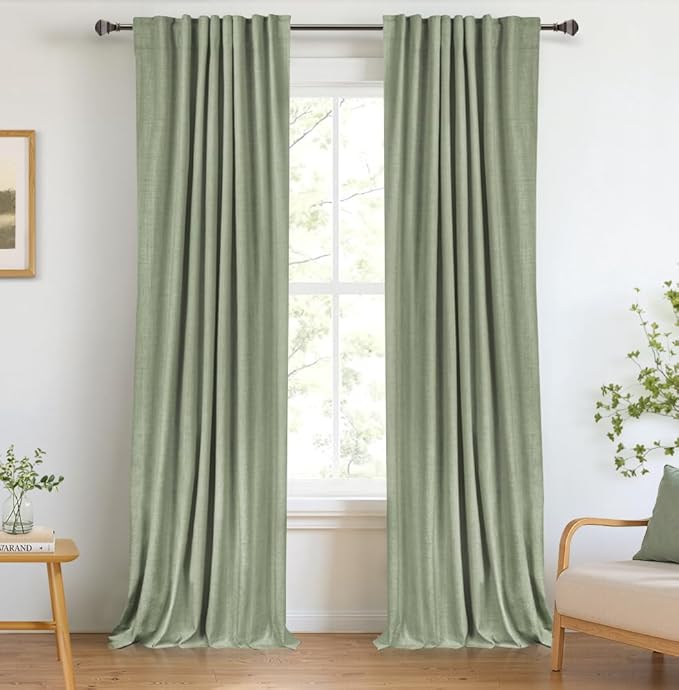 100% Blackout Shield Linen Blackout Curtains