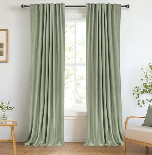 100% Blackout Shield Linen Blackout Curtains
