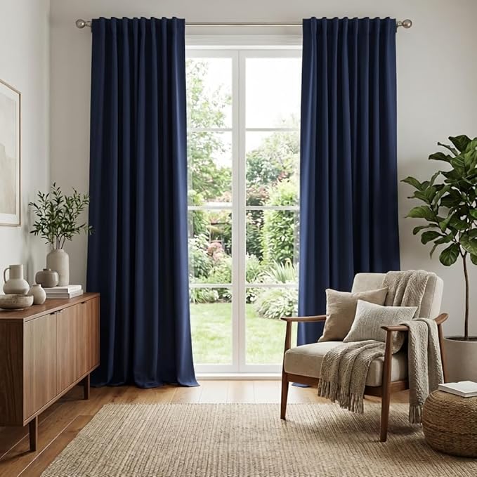 RYB HOME Blackout Curtains for Living Room, Privacy Thermal Insulating Window