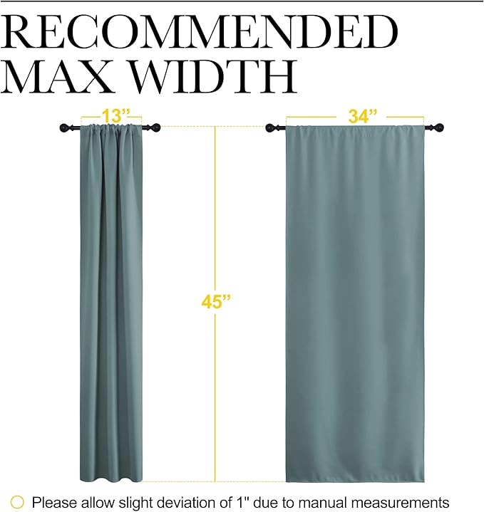 NICETOWN Greyish Blue Blackout Curtains Panels