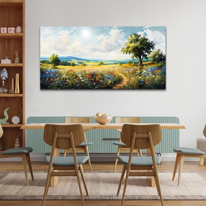 hyidecorart Nature Field Scenery Abstract Painting Large Wall Art