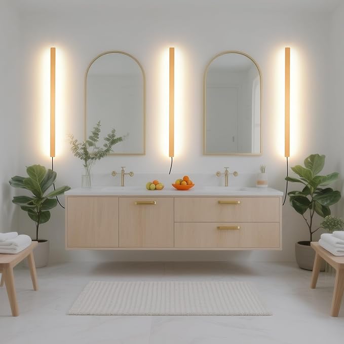 KELUOLY Modern Plug in Long Wall Sconce, 20W Warm White 3000K Acrylic Indoor