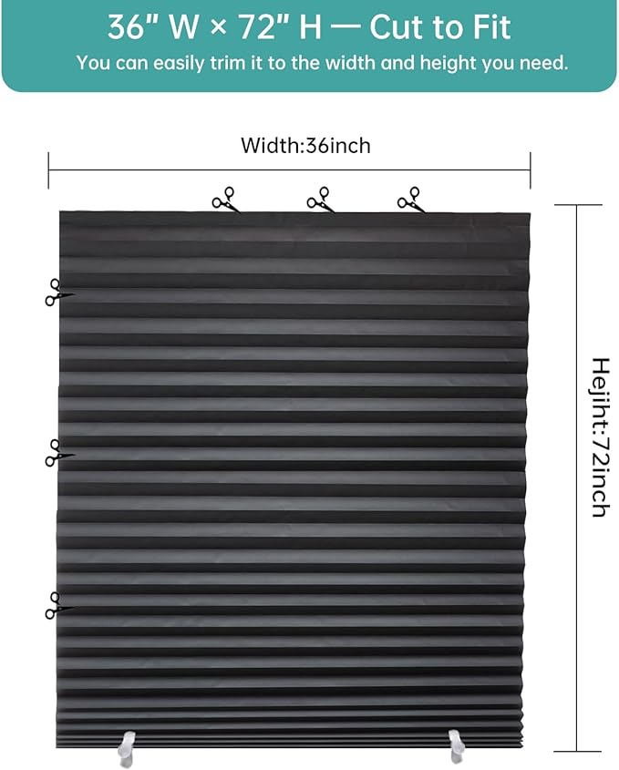 Changshade 12 Pack Temporary Shades, Pleated Paper Blinds