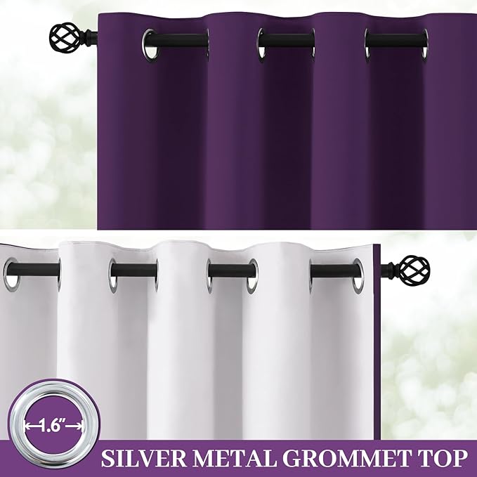 Yakamok 100% Blackout Curtain Panels 63 inches Cold and Light Blocking Drapes