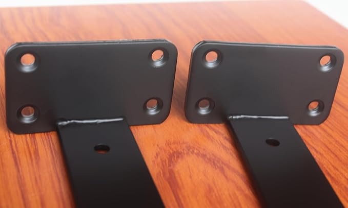 4 Pack - 16 inch Black Hidden L Shelf Bracket Iron Floating Shelf Brackets