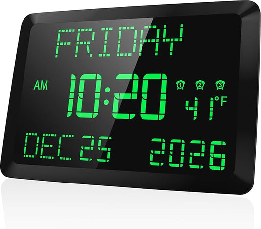 Raynic Day Clock, 11.5" Large Display Calendar Clock