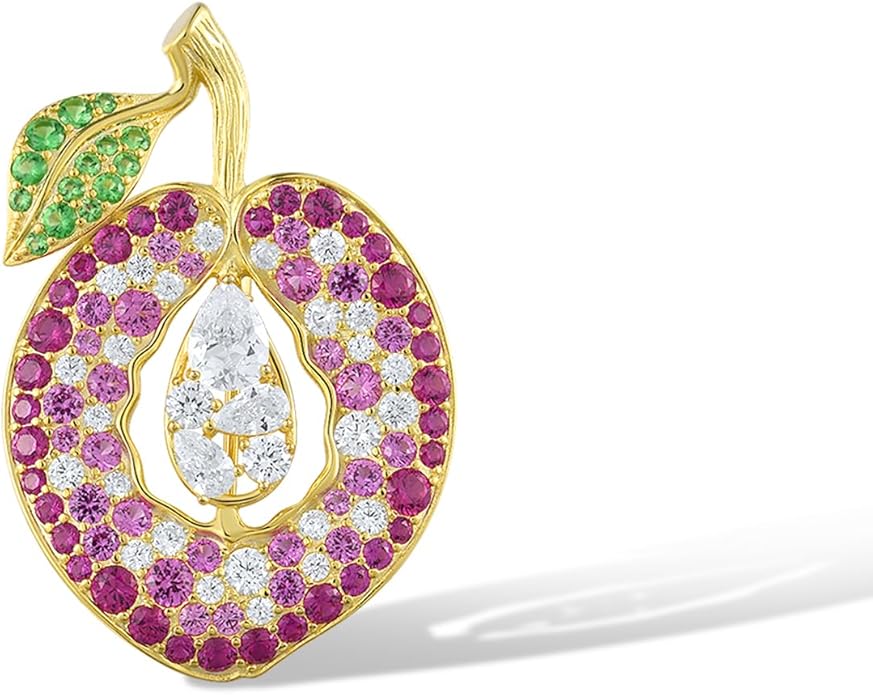 Santuzza 925 Sterling Silver Gemstone Pin Brooch for Women
