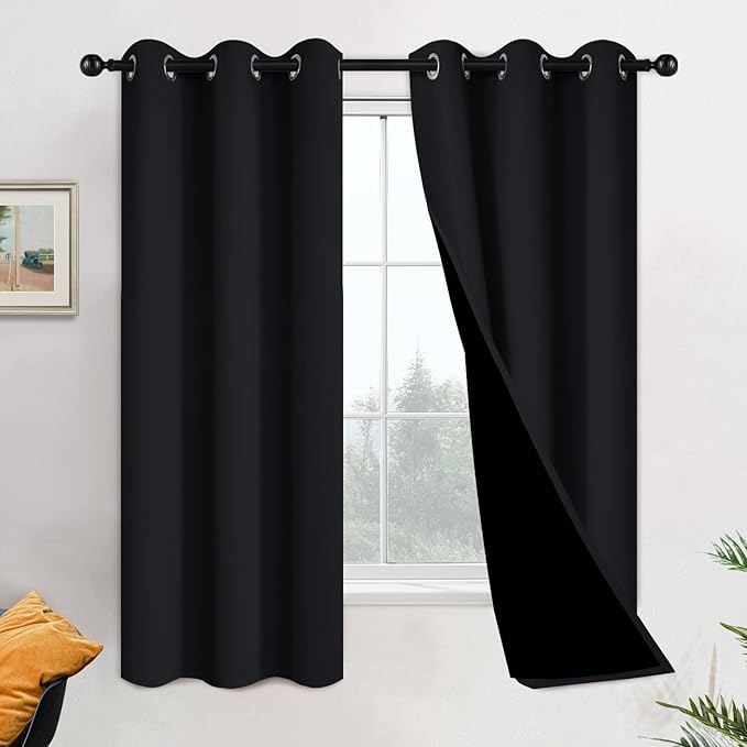 Yakamok 100% Blackout Lined Pair Curtains
