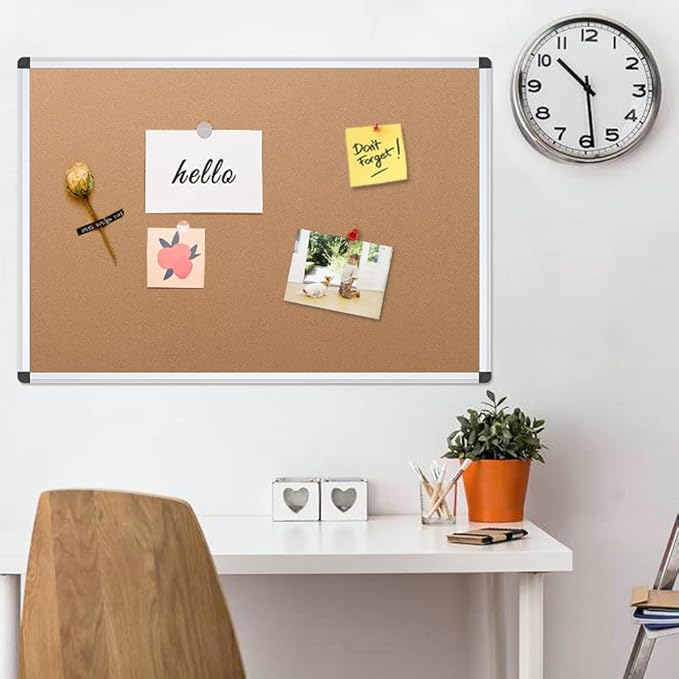 VIZ-PRO Cork Notice Board, 36 X 24 Inches