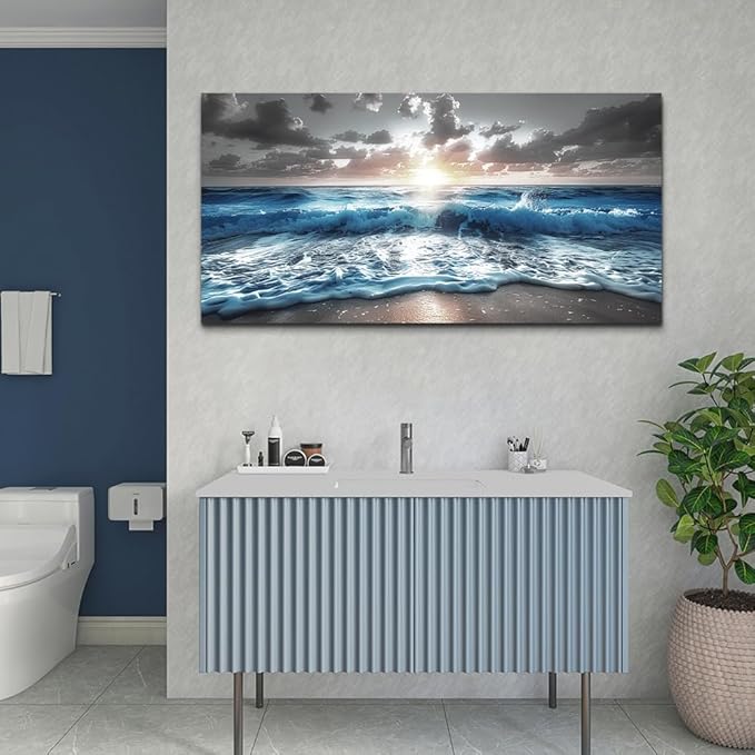 hyidecorart Canvas Wall Decor For Office Large Wall Art For Living Room Blue