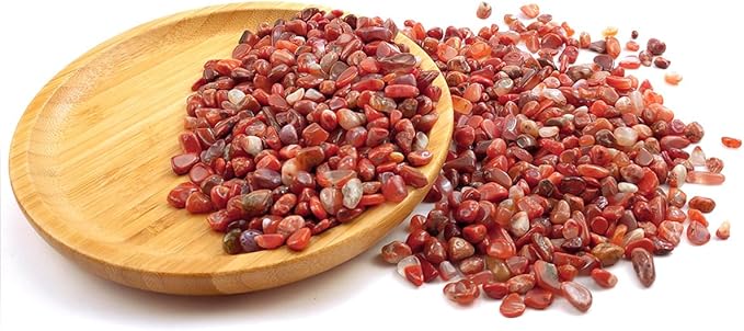 WAYBER Decorative Stones, 2 Lbs/920g (Fill 1.8 Cups) Natural Red Agate Pebbles Irregular Crystal Rock Gravel for Aquarium Turtle Tank Decoration/Succulent Plant Landscape/Flowerpot Vase Ornament