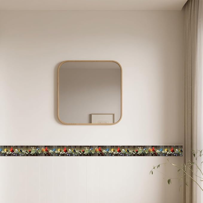IVN Wallpaper Border Peel and Stick Wall Bird Decorative Wall Trim Self