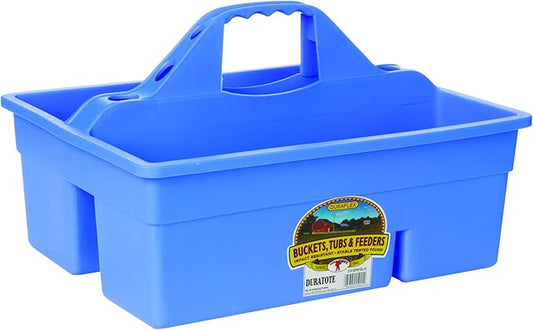 Little GiantÂ® Plastic DuraTote | Horse Grooming DuraTote | Durable Tote Box Organizer with Easy Grip Handle | Extra Thick Sidewalls | Berry Blue