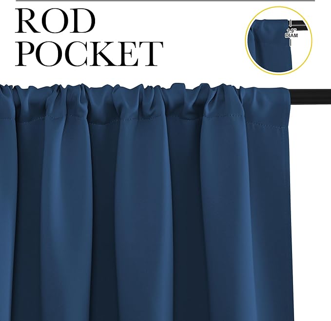 NICETOWN RV Blackout Curtains for Camper Windows, Moroccan Blue, Kitchen