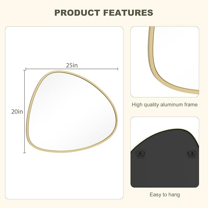 WallBeyond Asymmetrical Mirror, Irregular Wall Mirror, Wall Mirrors Decorative