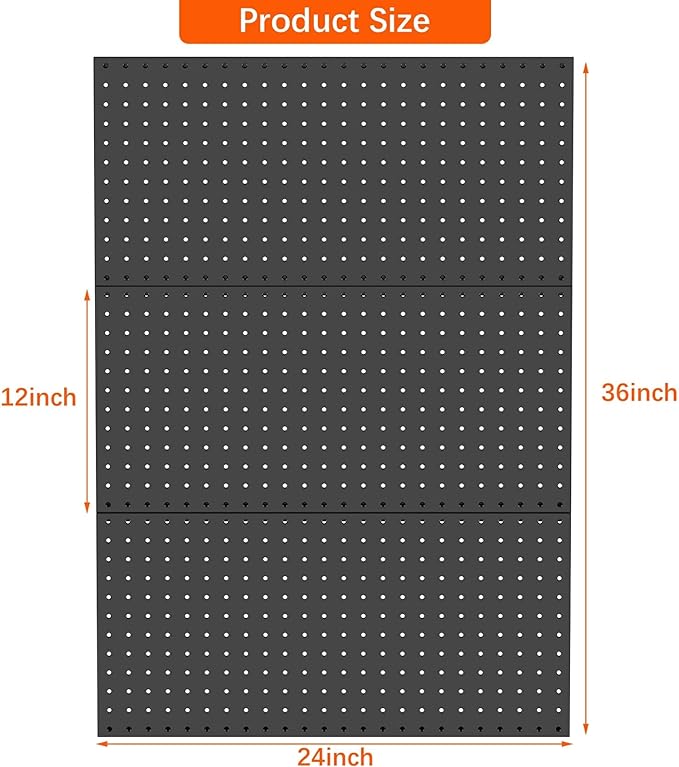 TORACK 3 PCS Metal Pegboard Panels
