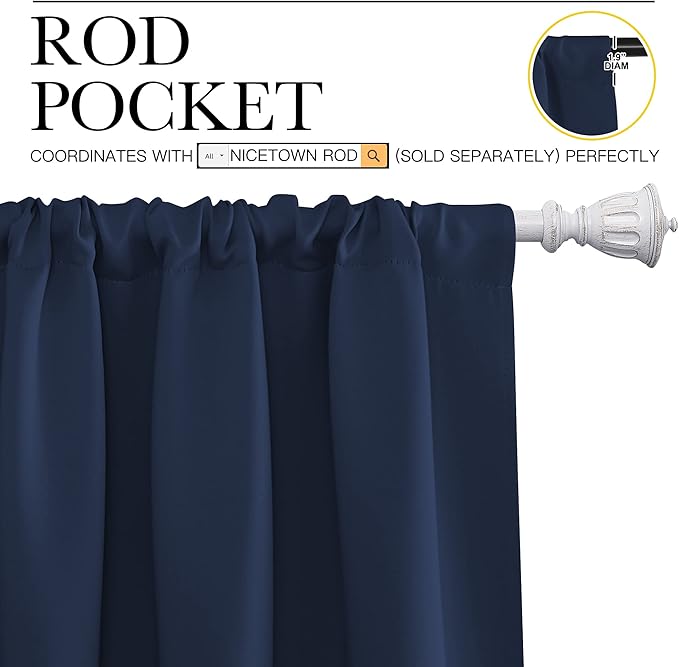 NICETOWN Kitchen Curtains, Short Blackout Curtains & Drapes, Thermal Insulated