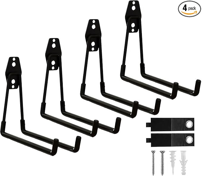 Garage Hooks, 4 Pack 7.7inch Large Square Wall Hooks