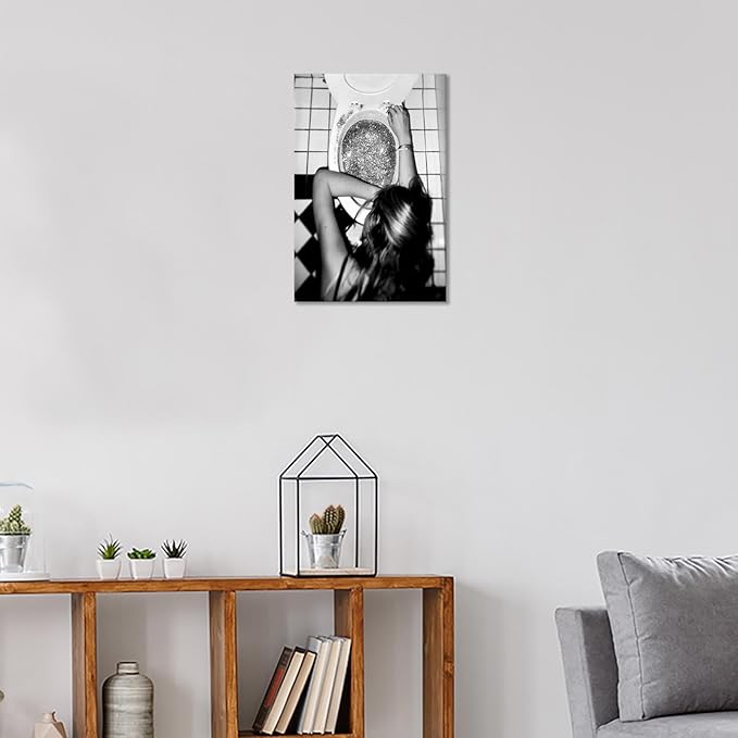 Funny Bathroom Wall Art Black and White posters Bar Disco Party prints painting