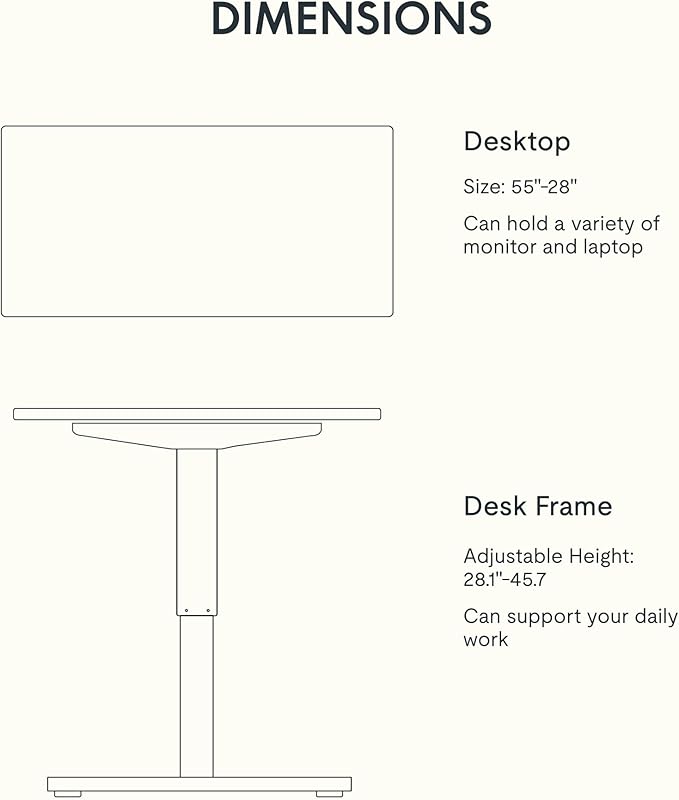FLEXISPOT EN1 One-Piece Standing Desk 55 x 28 Inches Height Adjustable Electric Desk (Silver Frame + Marble Grey Top, 2 Packages)