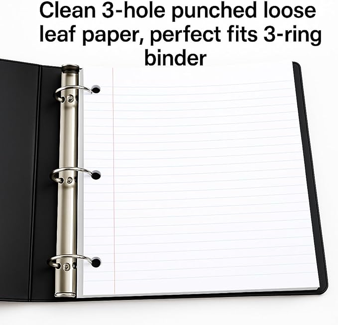 WritePads Notebook Paper College Ruled Loose Leaf Paper, Standard 8"x10-1/2",3 Hole Punched Binder Paper For 3 Ring Binder,150 Sheets/Pack, 4 Pack, White, MADE IN USA